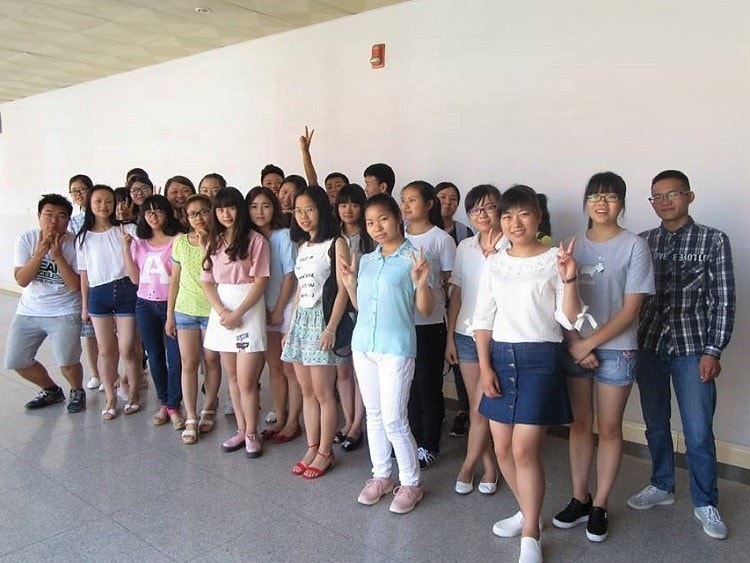 Teaching subjects in China - class of university students at Jiangsu University